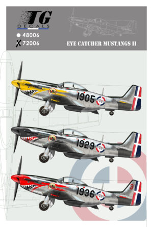 TG DECALS Calcas para P-51 Mustang Fuerza Aérea Dominicana (Eye Catcher 2) 1/72