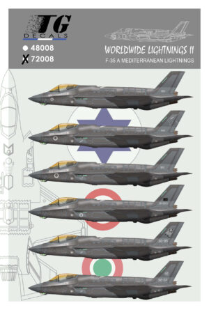 TG DECALS Calcas para F-35A  Mediterranean Lightnings 1/72