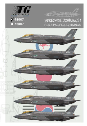 TG DECALS Calcas para F-35A  Pacific Lightnings 1/48