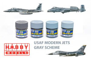 SET DE PINTURAS MR. COLOR USAF MODERN JETS GRAY SCHEMES