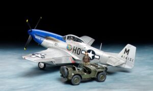 P-51D MUSTANG CON JEEP WILLYS 4X4 1/48